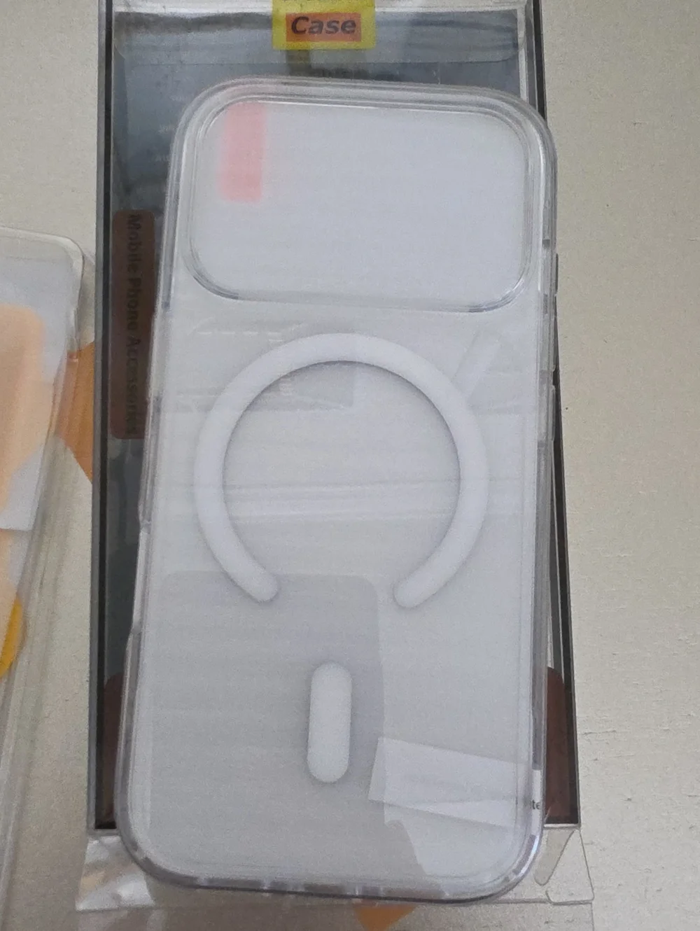 Iphone 17 Pro-Clear Protective Phone Case with White Ring Holder –